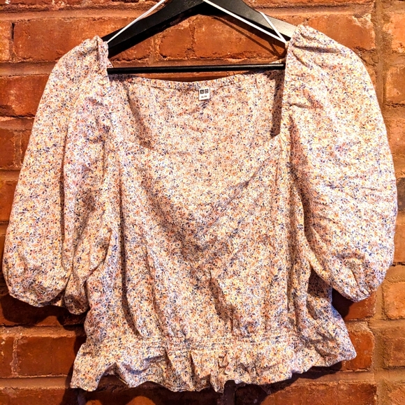 Uniqlo Crop top in ditzy floral, XL - Picture 1 of 2